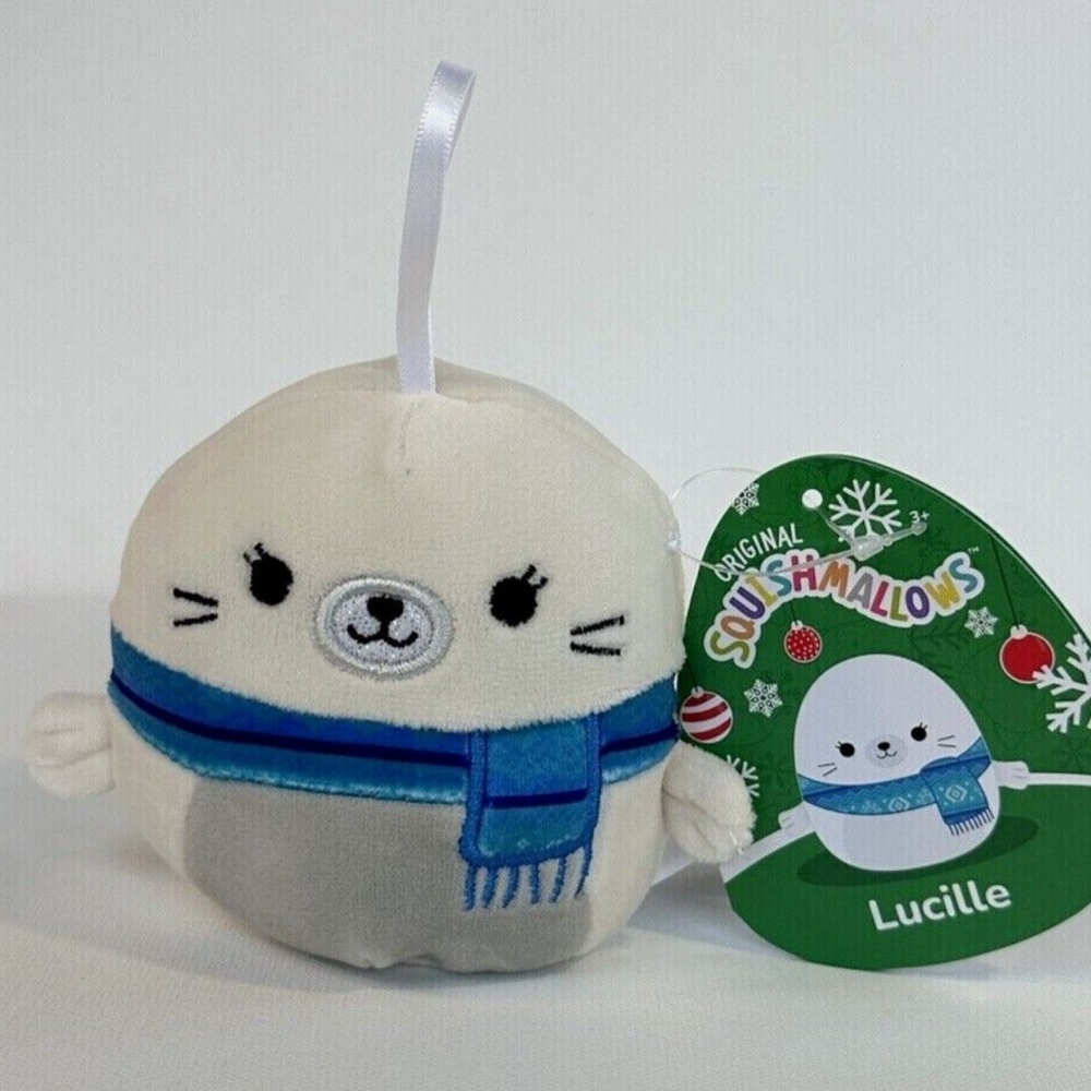 Squishmallow Lucille the Seal Winter Scarf 4” Plush 2022